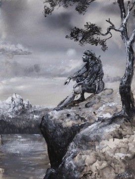 kvaš, ppír 30 x 21 cm, 2019 / gouache on paper
(Soukromá sbírka, USA)
