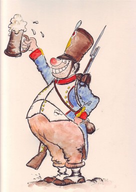 kolorovaná perokresba / pen and watercolour